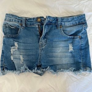 Girls medium lightly distressed jeans shorts